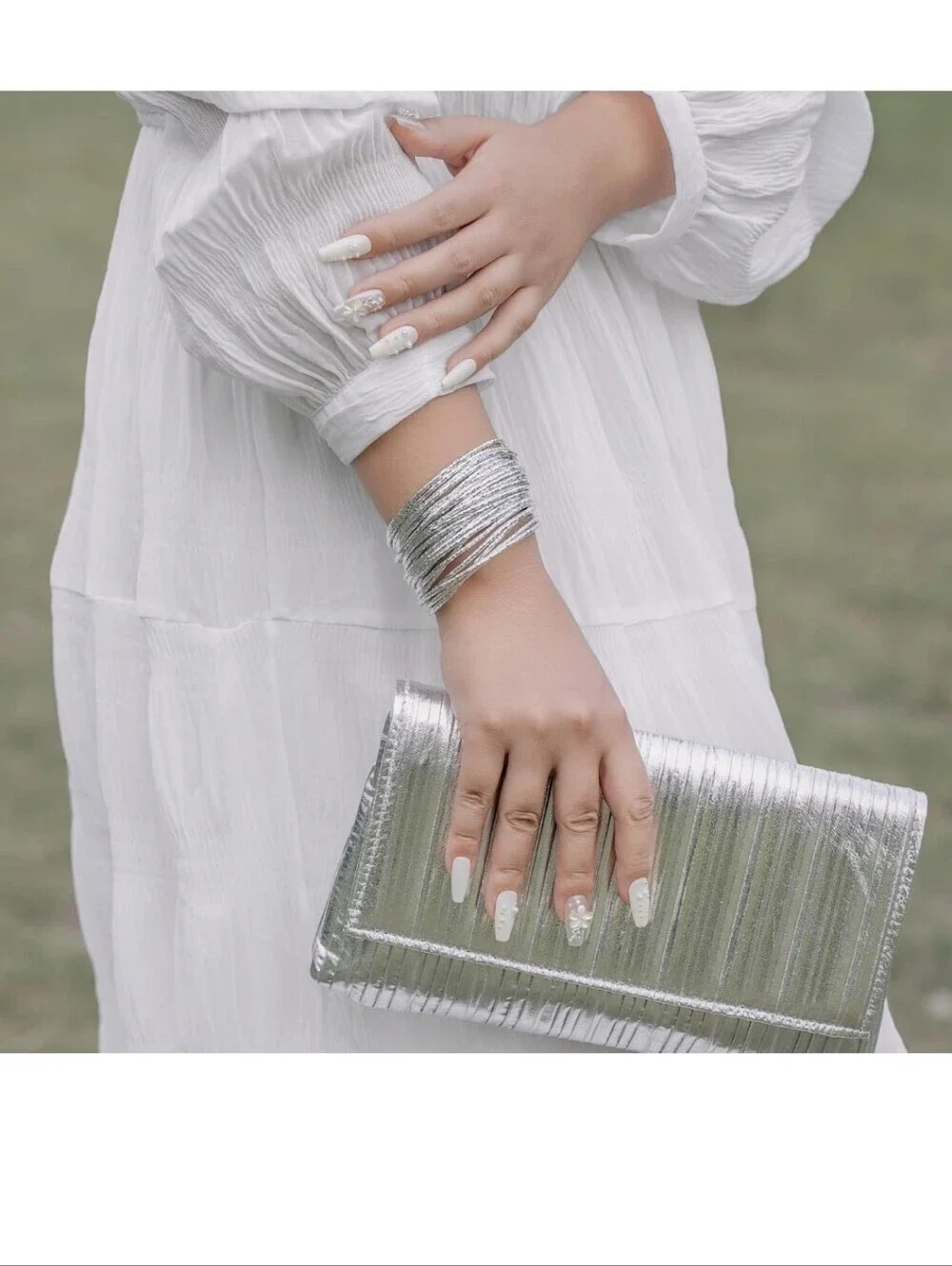 Silver Multi-Strand Wrapped Bangle Bracelet - Women's Jewelry